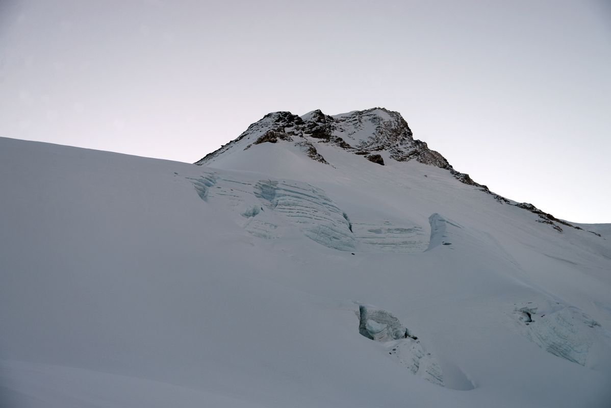 08 Looking Up At The Route Ahead To The Summit Of Lhakpa Ri Just After Sunrise After Leaving Camp 